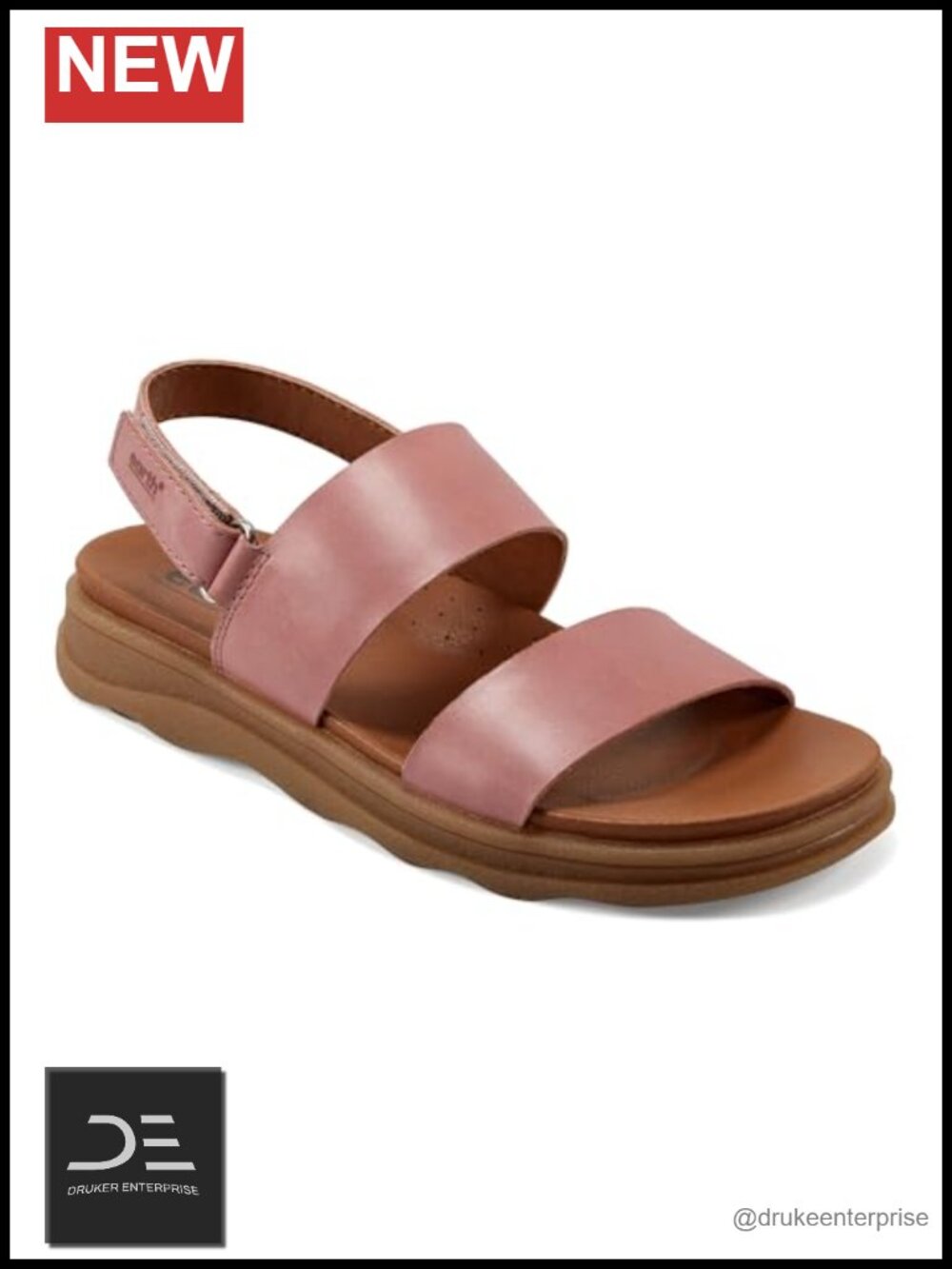 Women's Leather Square Toe Strappy Flat Sandals Arch Support Casual